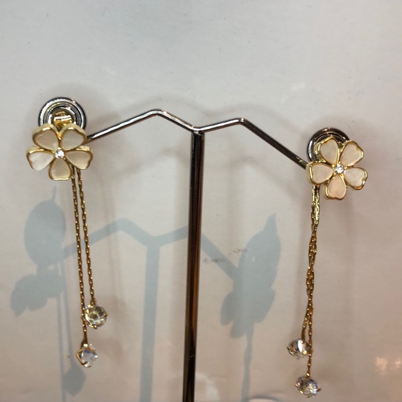 Jewelry - 3/$25 Flower Stud Earrings with Chain Dangle Backs